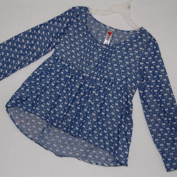 NWOT Beautees Girls Size L, Summer Dress, Blue with White Bowties & Hear… - Picture 6 of 14
